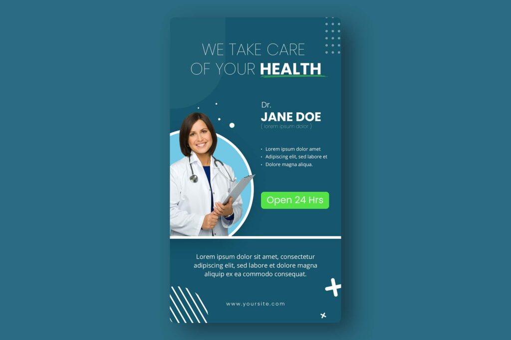 A healthcare Instagram story template