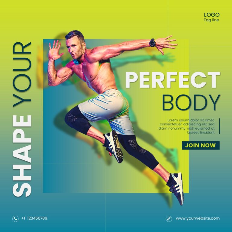 A eye-catching poster with image of a athlete running