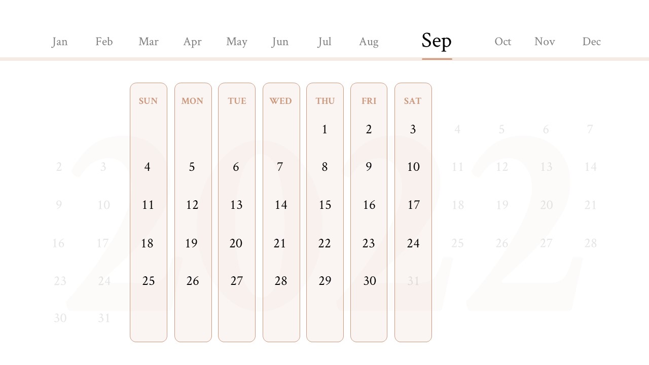 Interactive september 2022 calendar