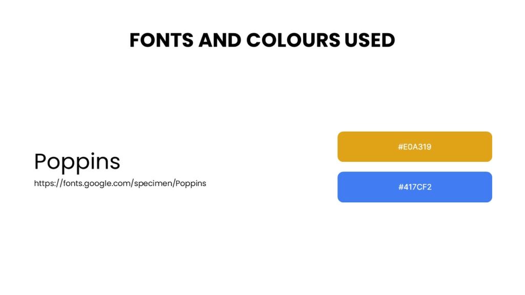 A template defining the fonts and colors being used