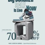 Shoe sale poster with stylish shoe image at center with ample text area