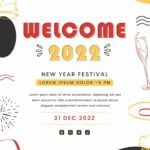 An amazing new year party poster with party vectors