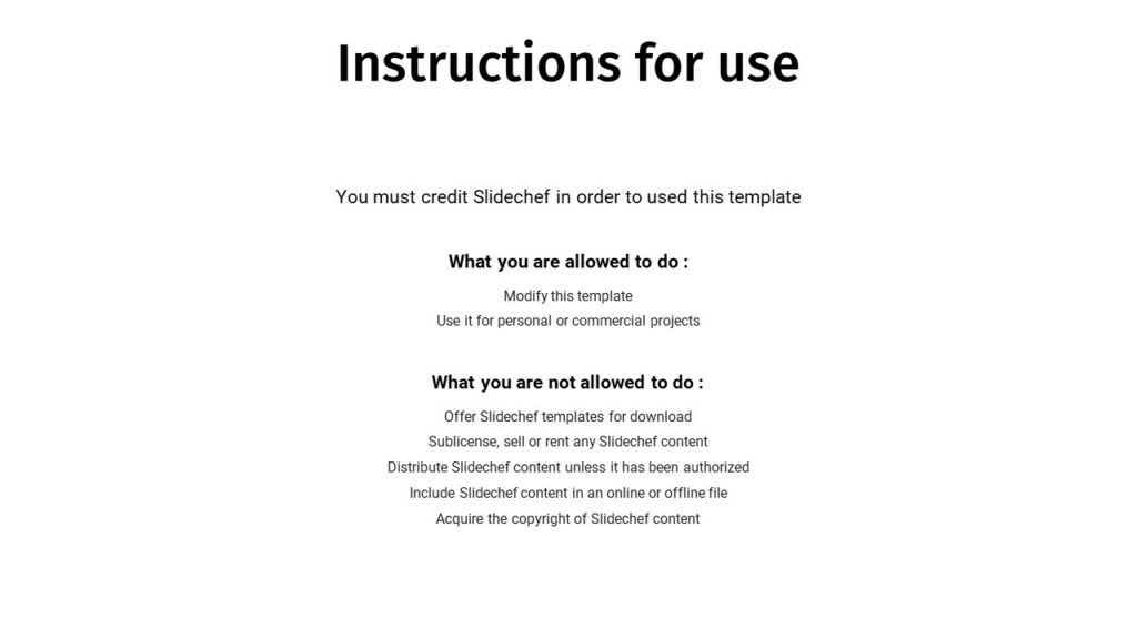 A detailed instructions of use