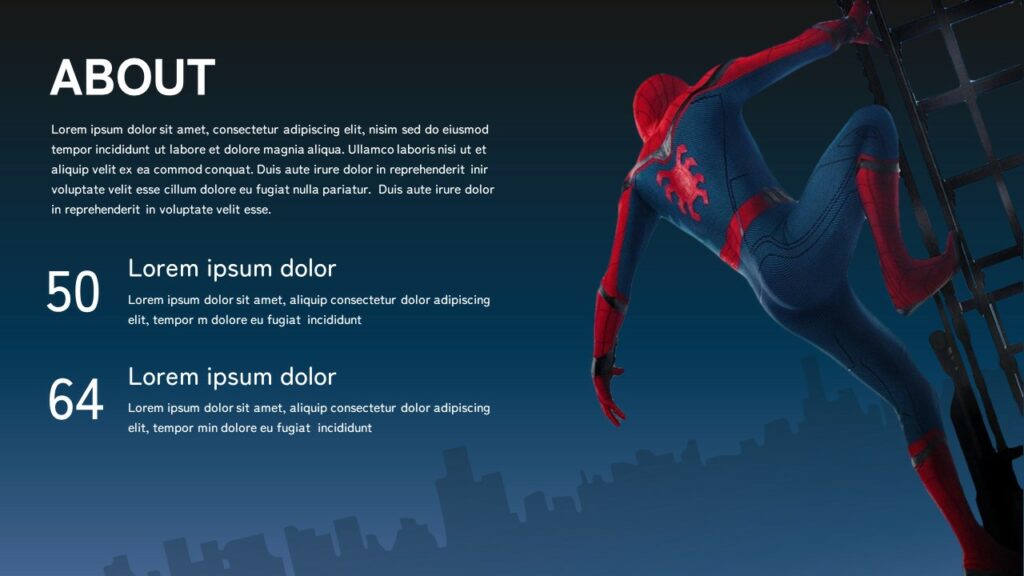 Free Spider man template PowerPoint & Google Slides