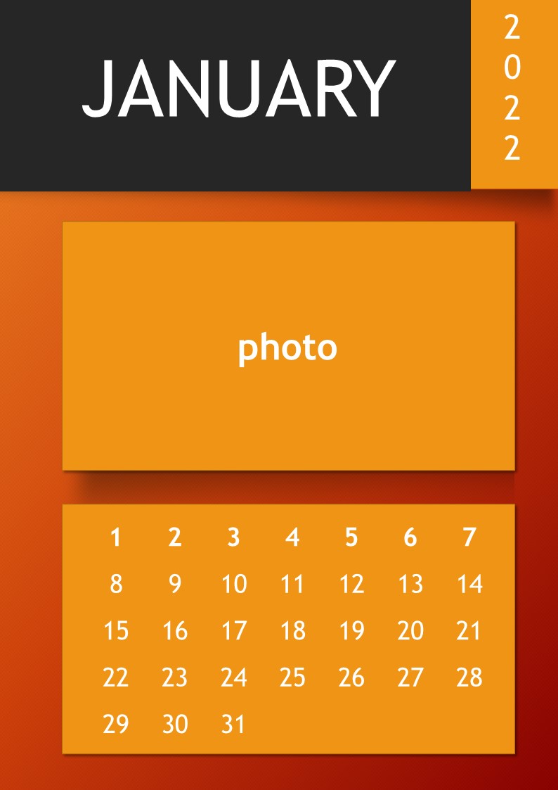 A orange background calendar