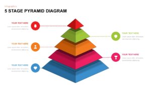 3D Five step pyramid diagram