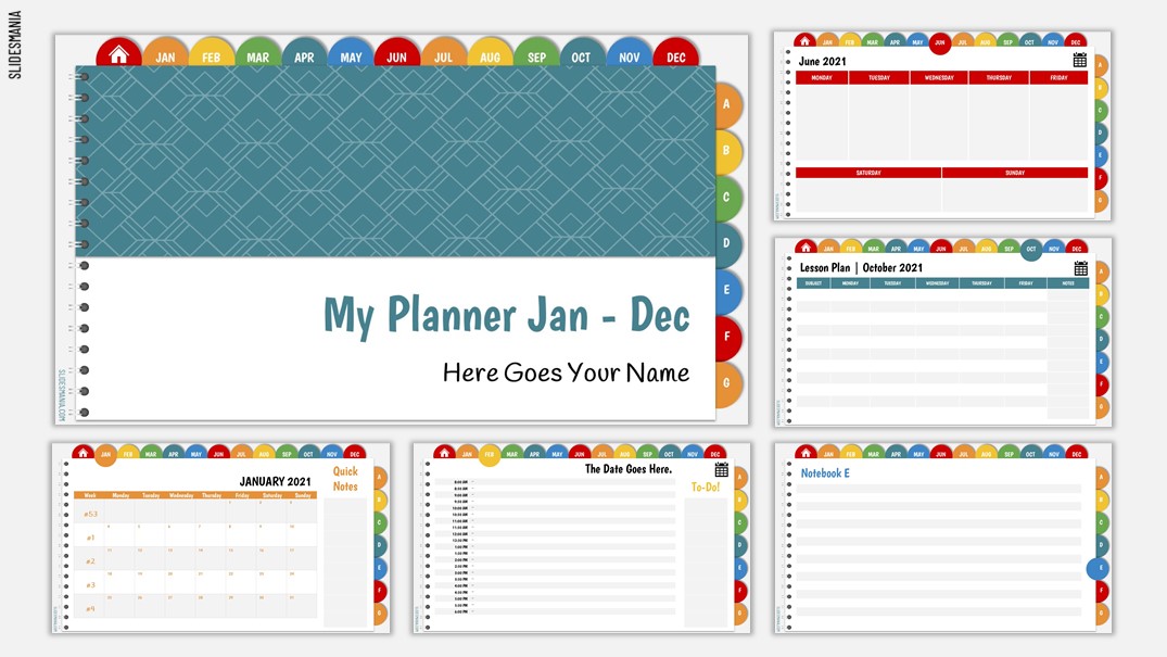 Calendar with planners for teachers