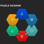 Dark theme hexagonal puzzle diagram