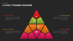Dark theme pyramid puzzle infographics