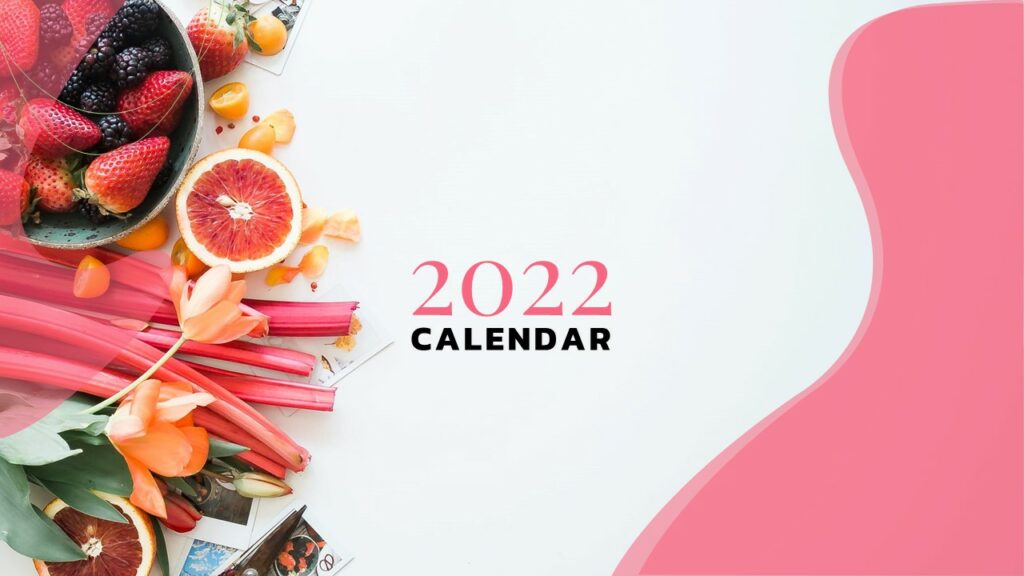Food calendar 2022 template