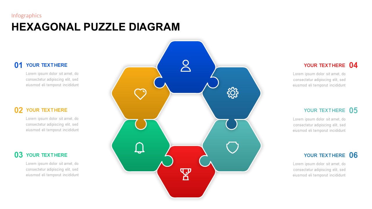 Hexagonal shape puzzle diagram