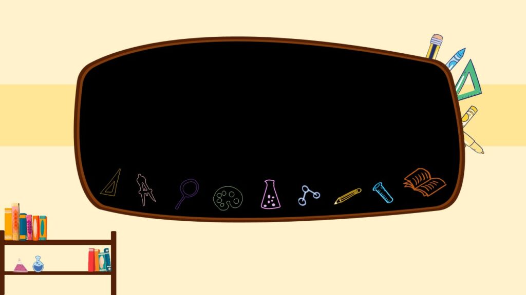Creative style blackboard with mathematical icons on the sides