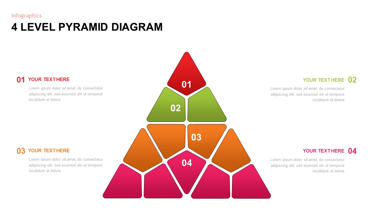 Multicolor puzzle pyramid infographics template