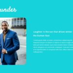 Cool template with blueish background to feature the founder