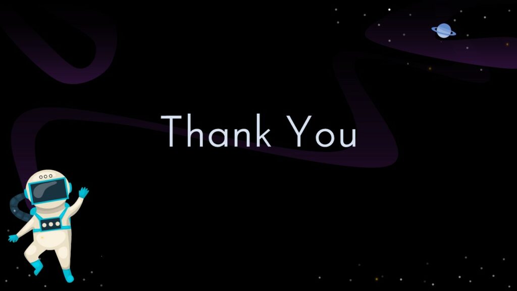 Galaxy style thank you template