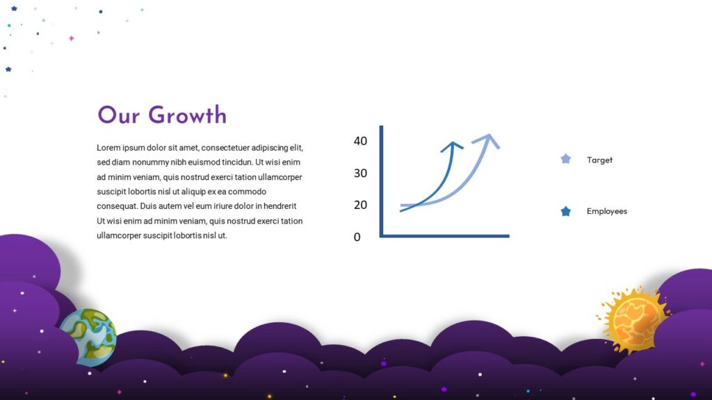 creative bar chart with clipart of a sun which signifies growth