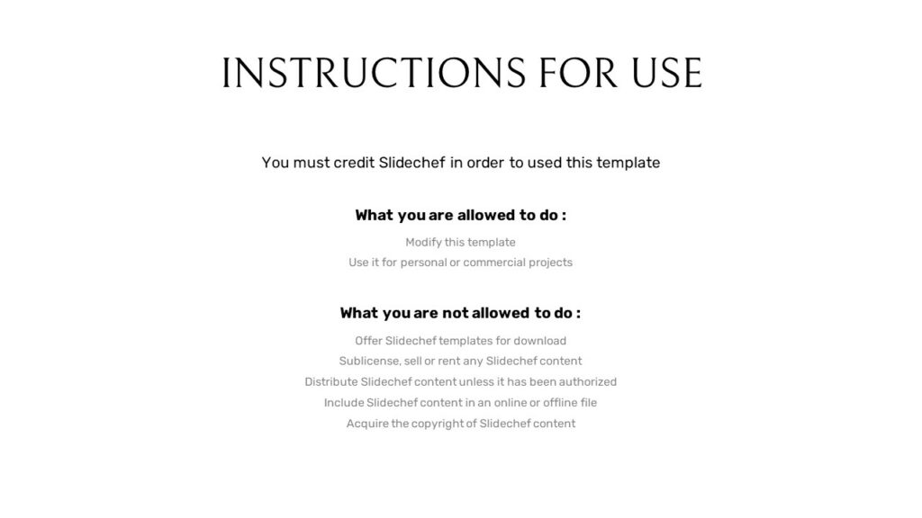 instructions for use