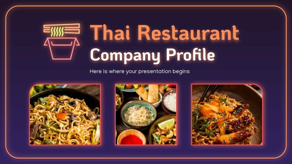 Menu Template with Thai dishes 