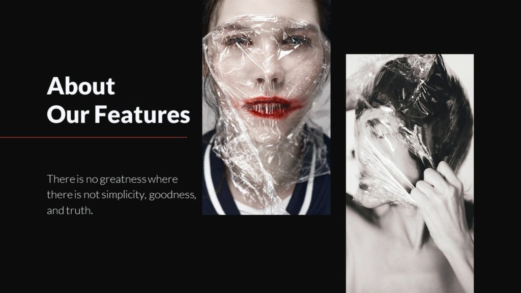 about us page with scary images