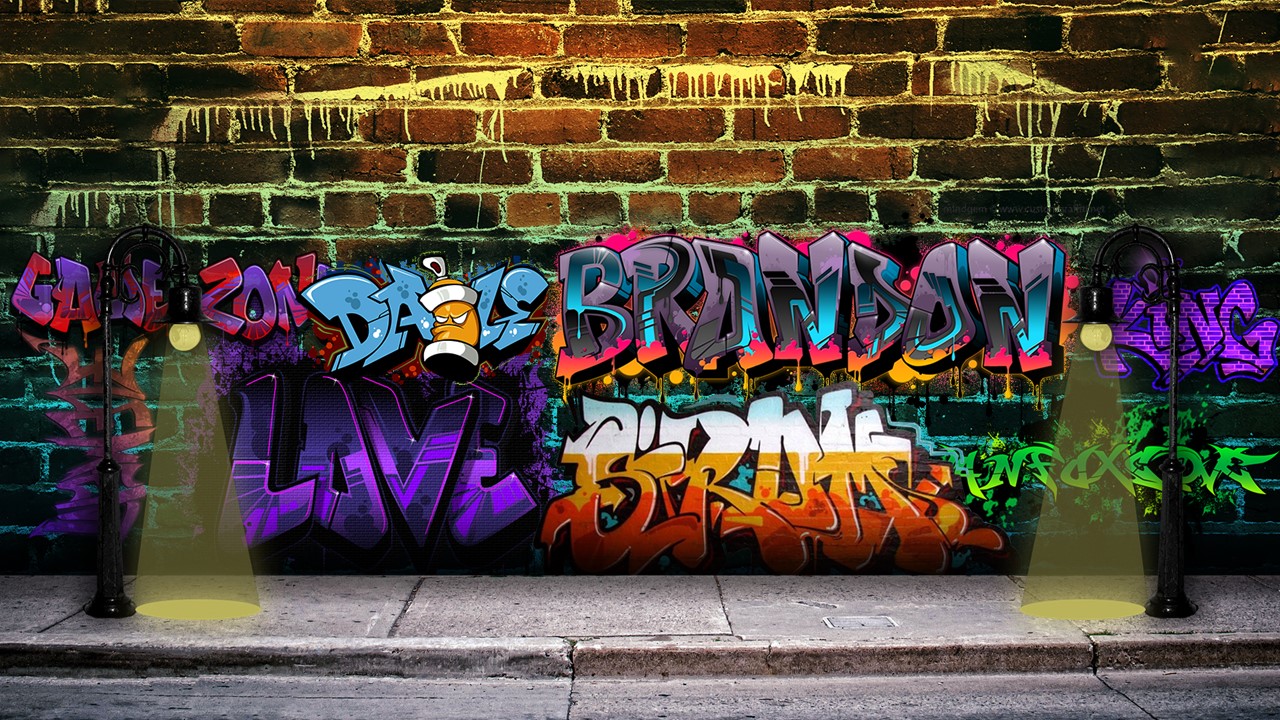 90S graffiti background