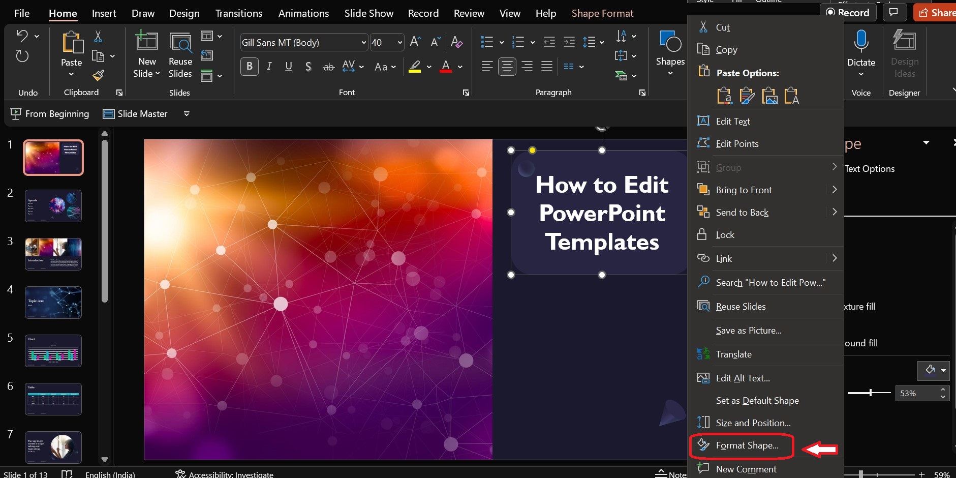 How to edit PowerPoint template 6 SlideChef