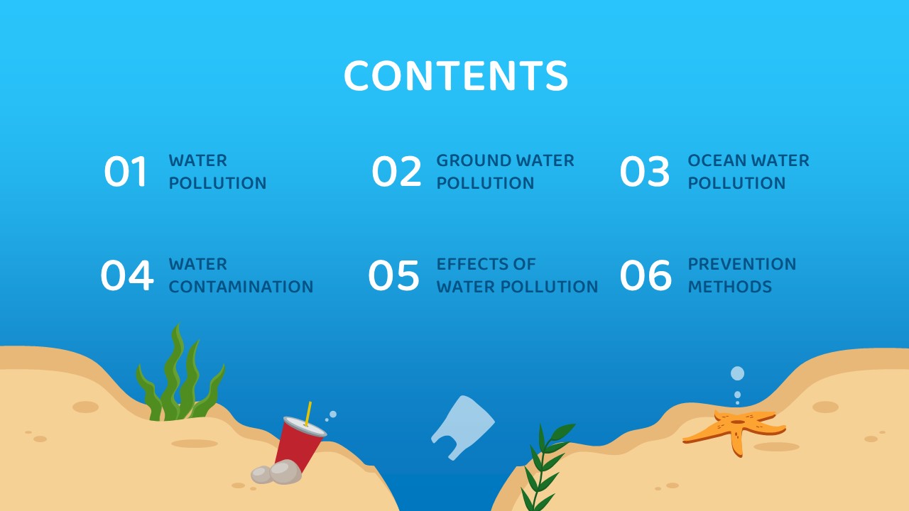 Free Water Pollution PPT Template and Google slides
