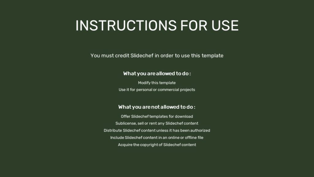 Instructions for use