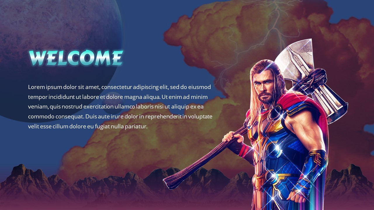 Thor Style welcome page