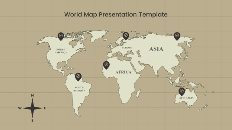 Free Vintage style world map template