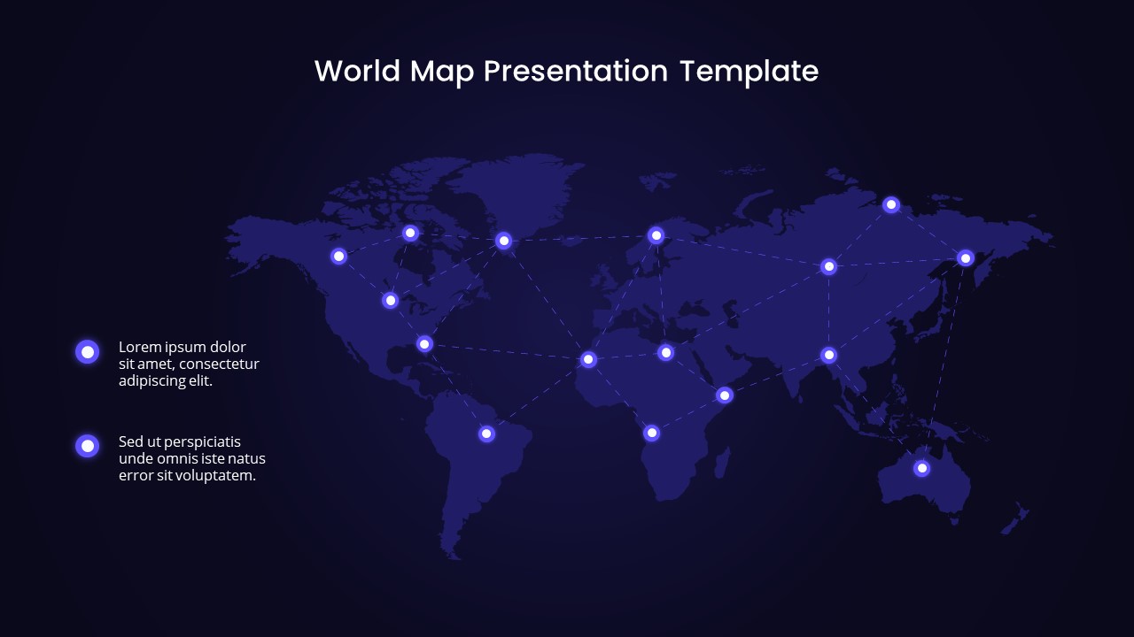 free dark theme world map outline