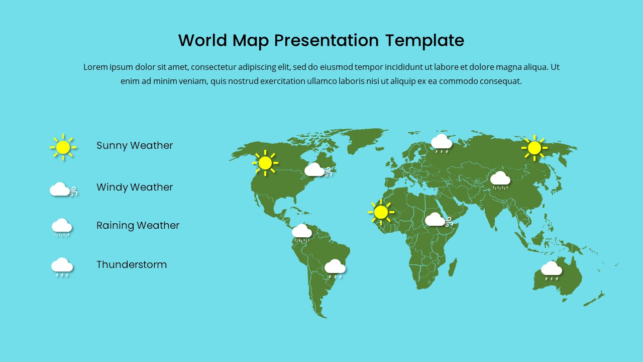 Free Weather forecast world map
