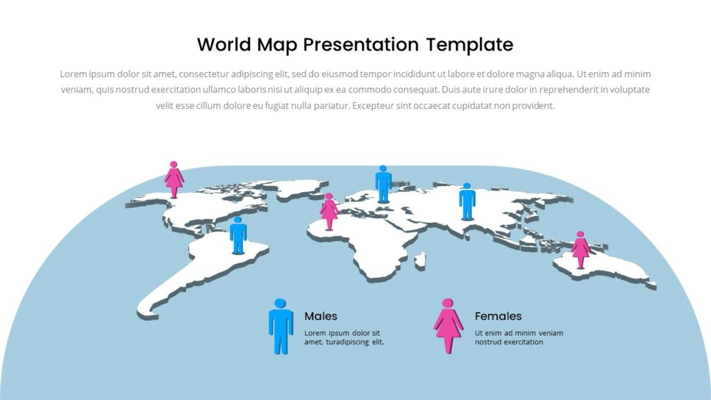 Free Gender Ratio World Map Template 
