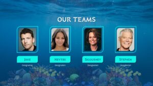 Our team slide with underwater background