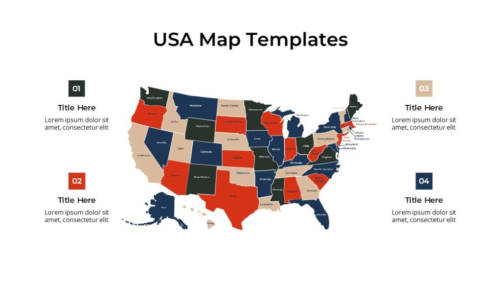 Free Editable USA Map with States PowerPoint & Google Slides