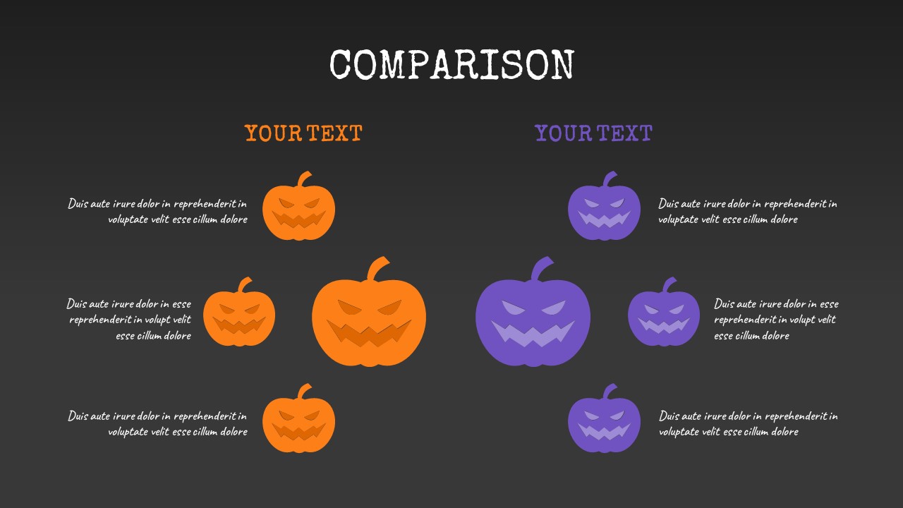 Halloween theme comparison chart