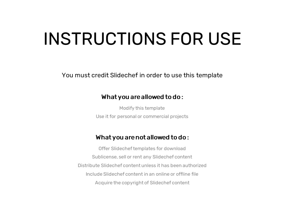 Instructions for use