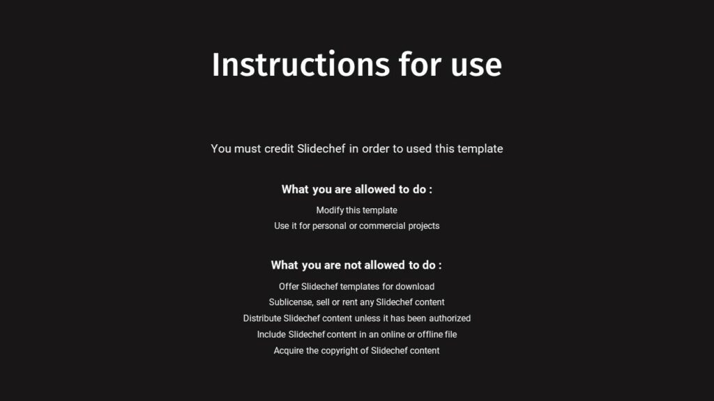 Instructions for use