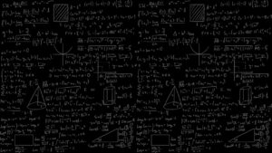 Physics equation over dark background