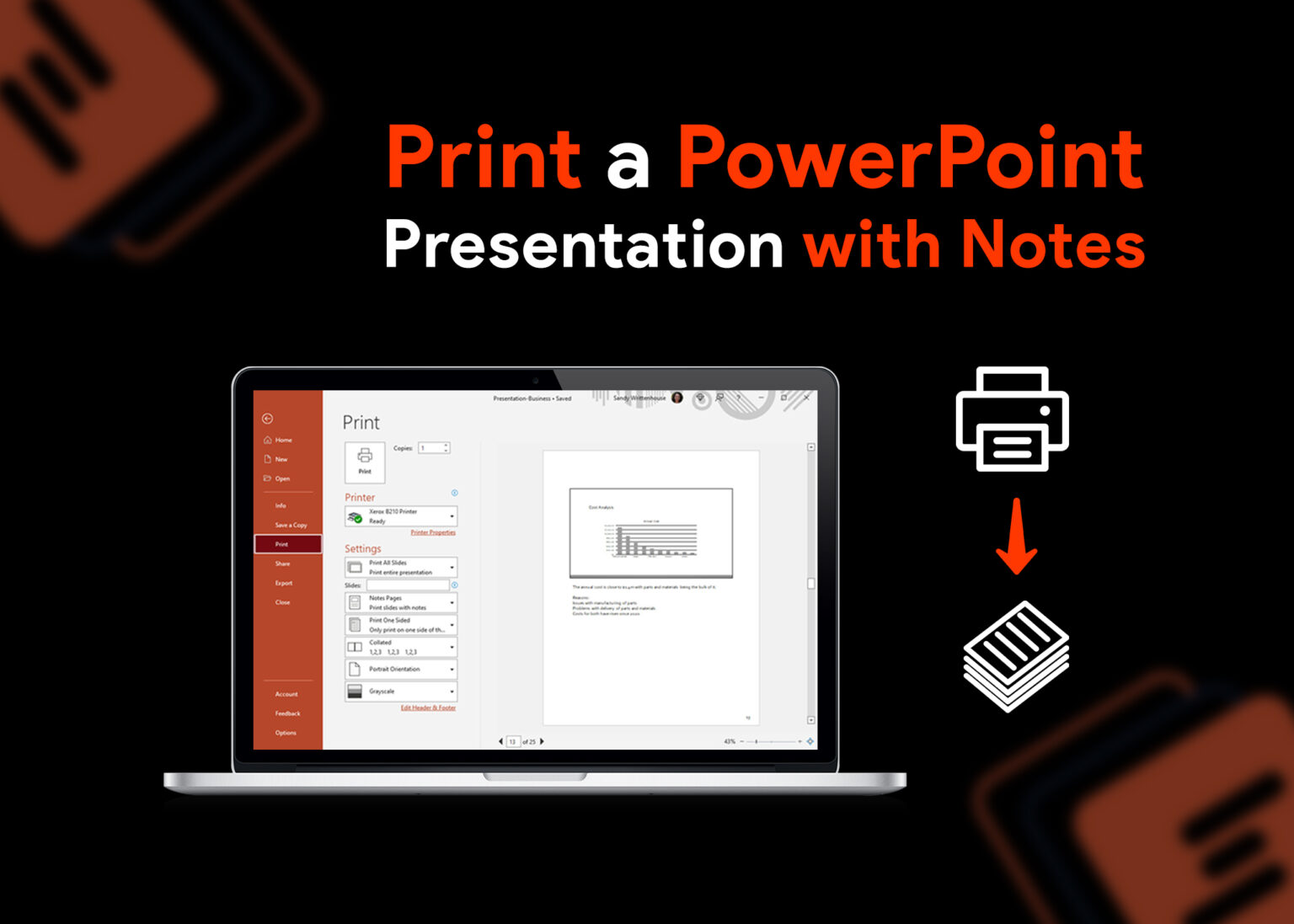 how do you print notes in powerpoint