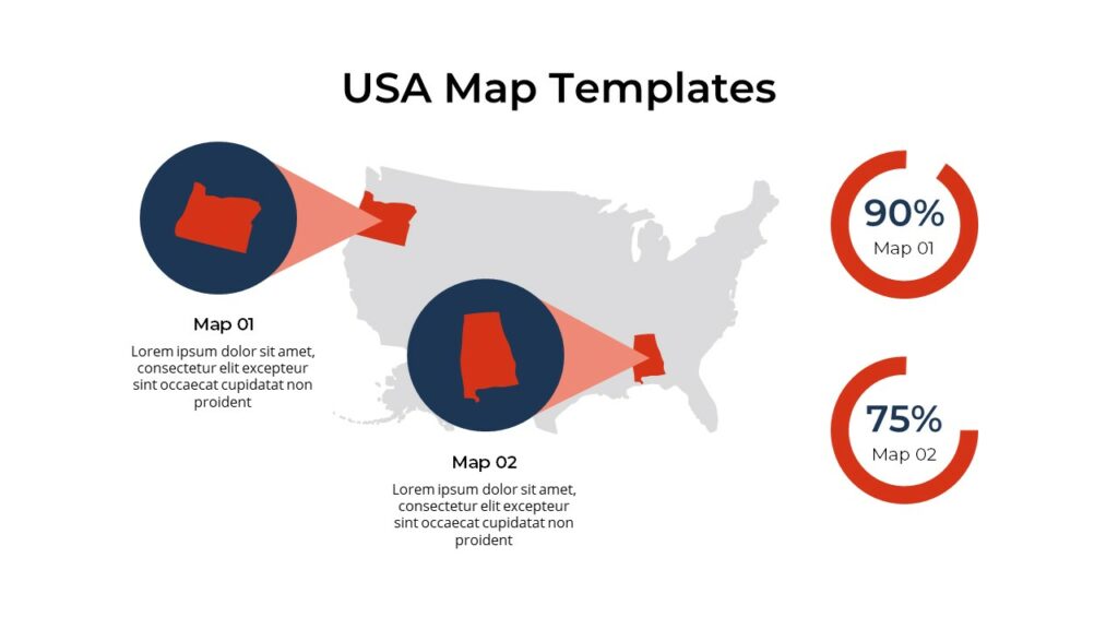 Free Editable USA Map with States PowerPoint & Google Slides