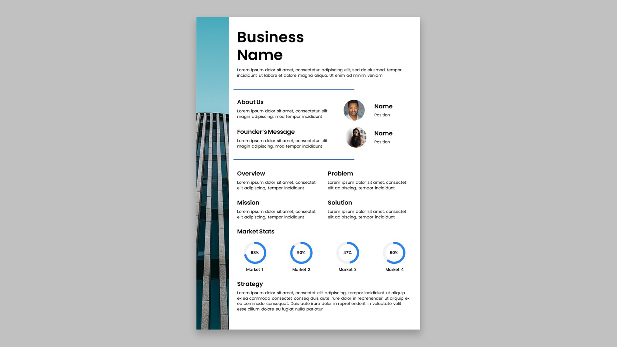 Free Business One Pager PowerPoint Template & Google Slides