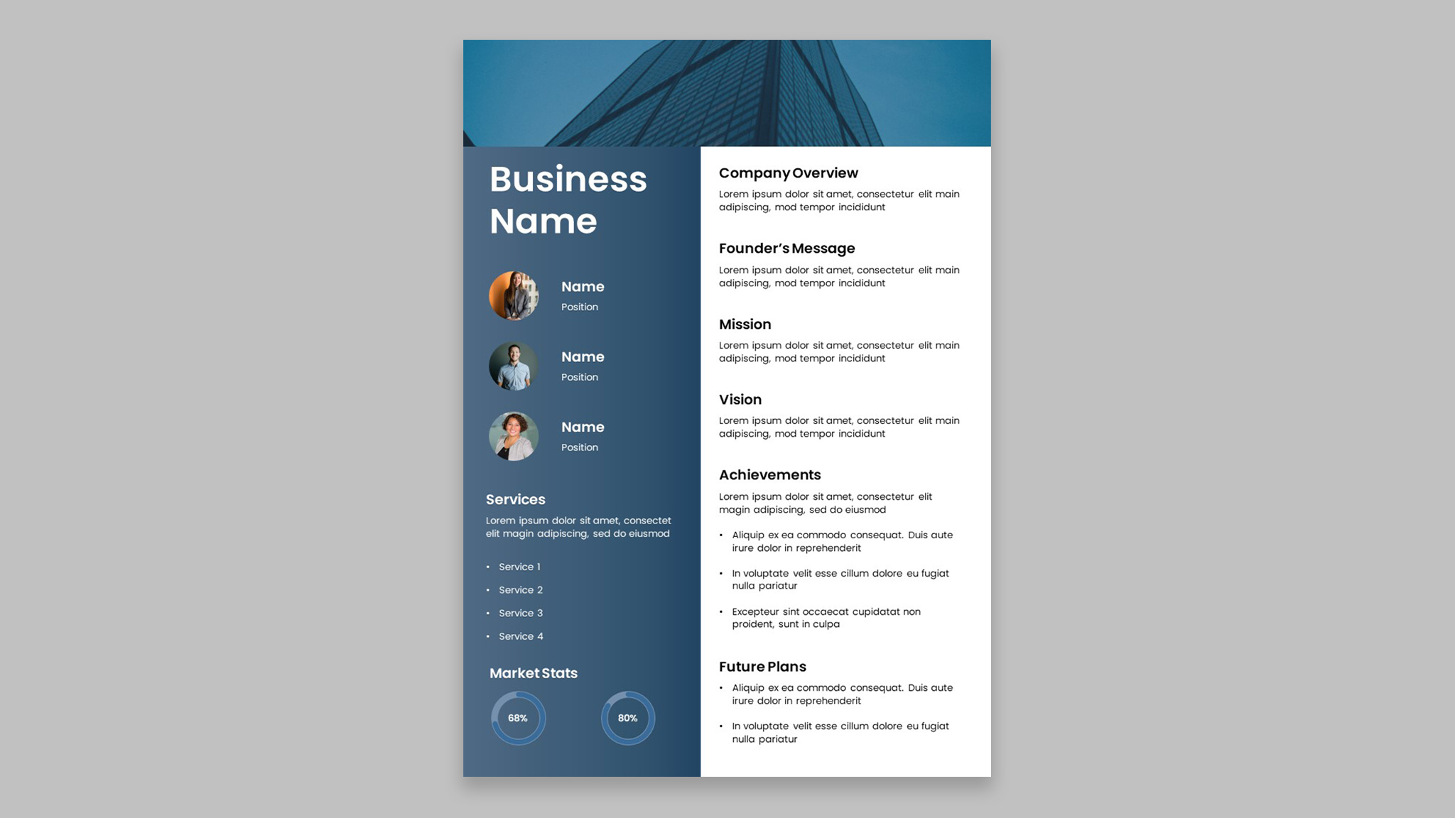 Free Business One Pager PowerPoint Template Google Slides