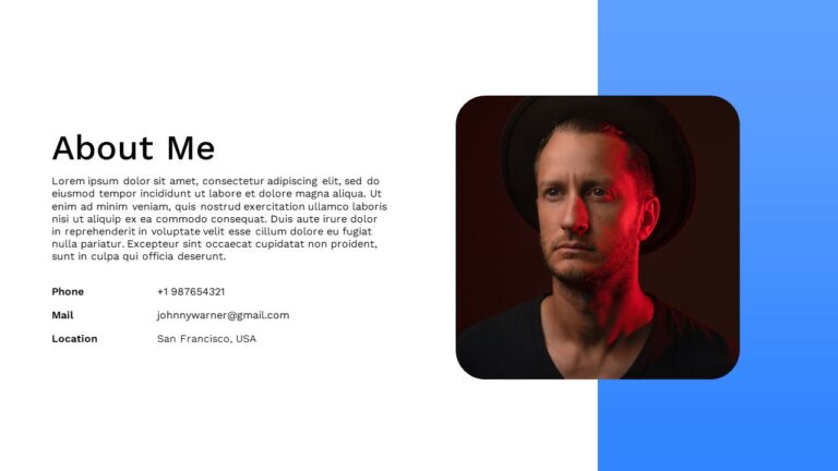 Free Creative Self Introduction PPT Template and Google Slides