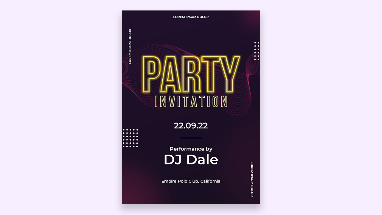 DJ Party Invitation Template