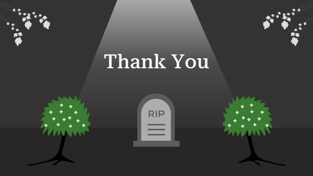 Funeral Program thank you slide