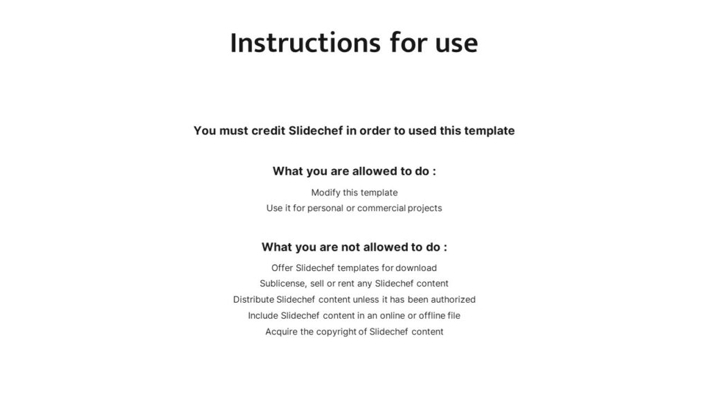 Instructions for use