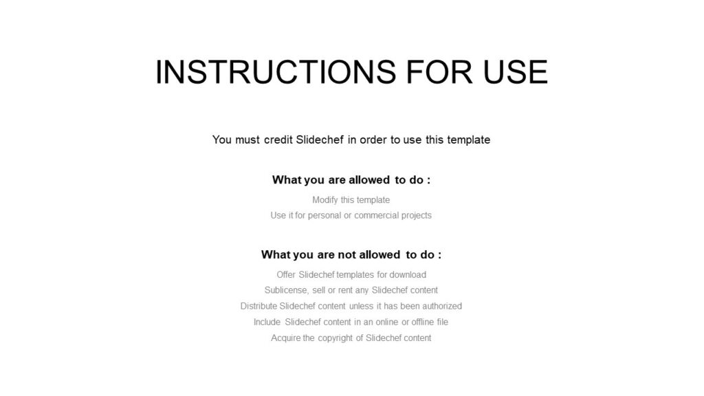Instructions for use