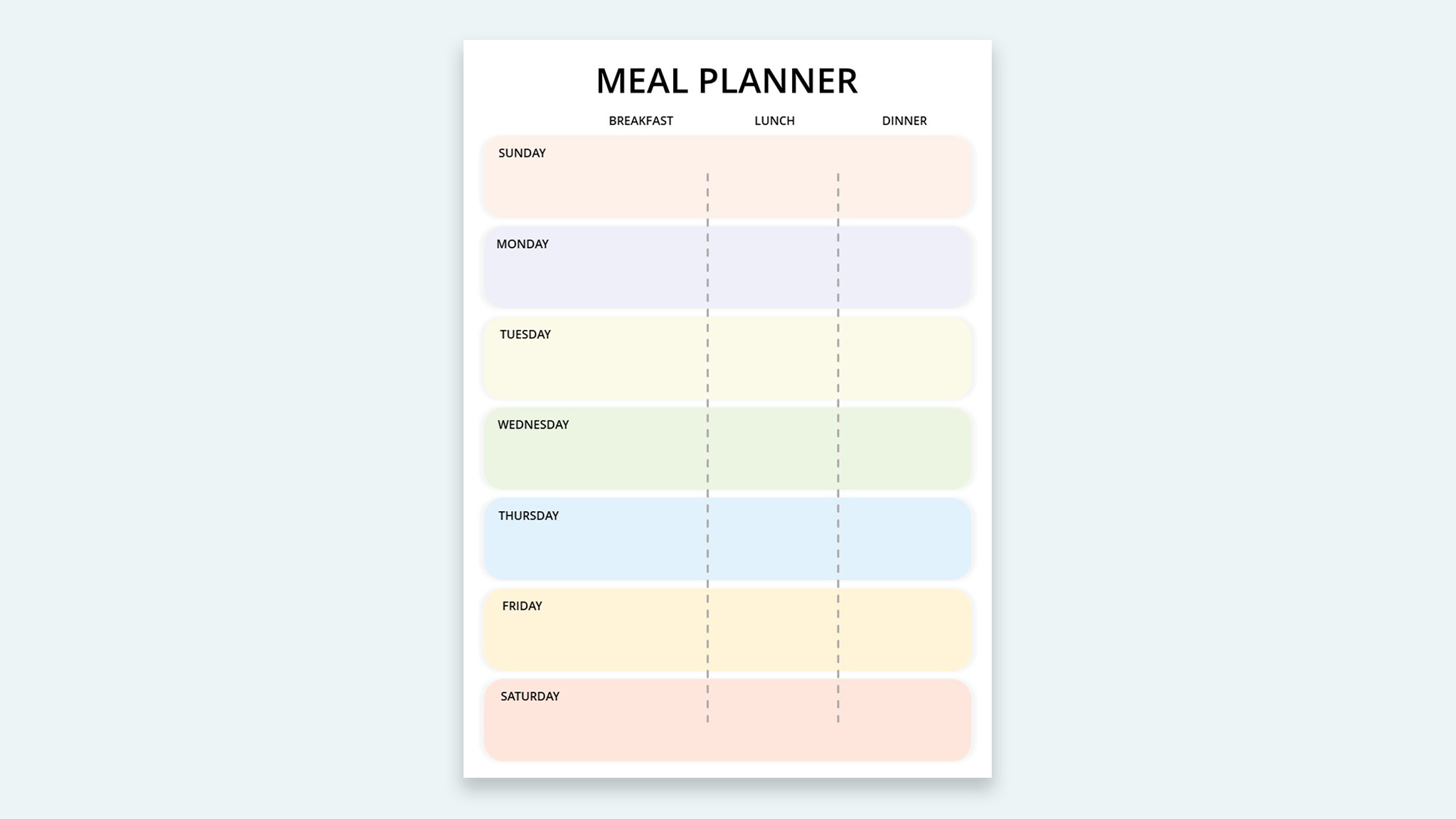 meal plan chart