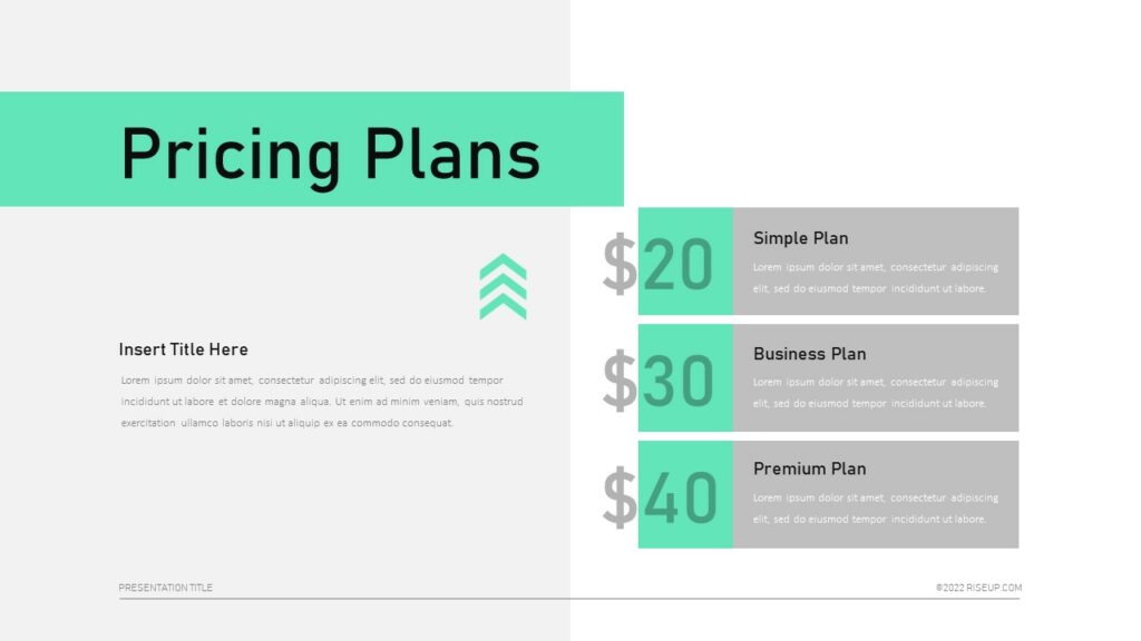 pricing plans template