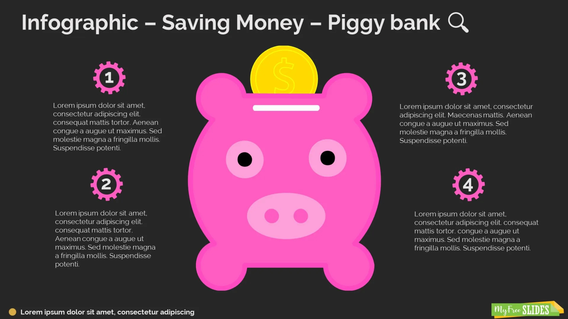 Saving money piggy bank template 